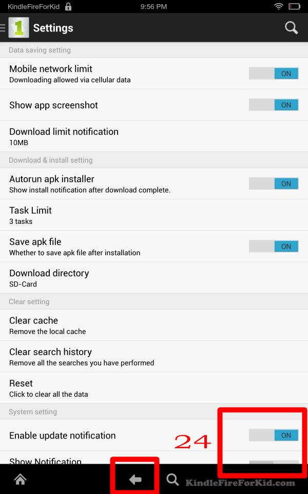 sideload android apps Kindle Fire, Kindle Fire HD and Kindle Fire HDX: change settings for 1Mobile market App