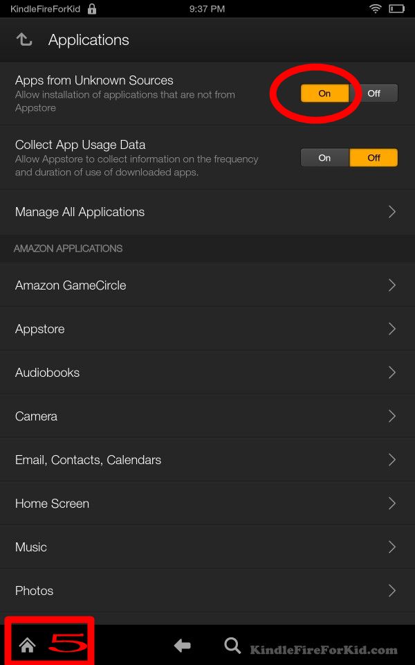 sideload android apps Kindle Fire, Kindle Fire HD and Kindle Fire HDX: after enabling apps from unknown sources