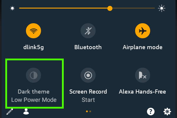 Use the Lower power mode to enable Dark Theme on Fire tablets