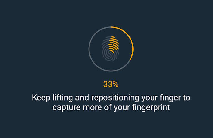 progress when adding fingerprints