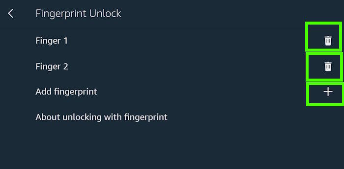 fingerprint unlock settings