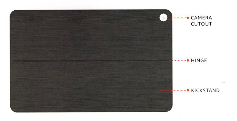 layout of the Amazon Fire Max 11 keyboard case: back cover
